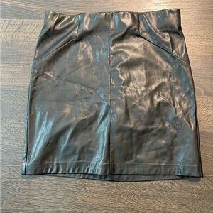 Dynamite Black Faux Leather Pencil Skirt